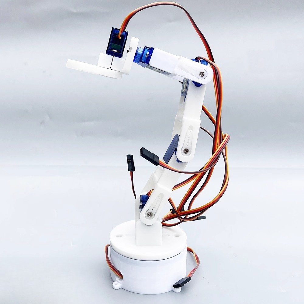 3D Printing Robot Arm - 3D-geprinte witte zesassige robotarm DIY-robotmontage voor