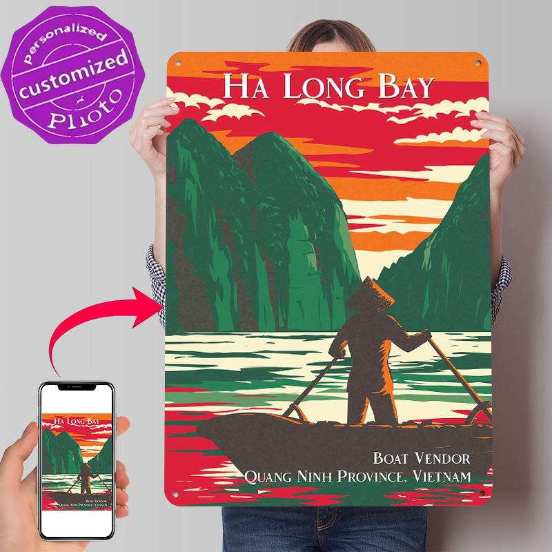 3D Printing Vendor - Ha Long Bay Bootverkoper Poster Retro