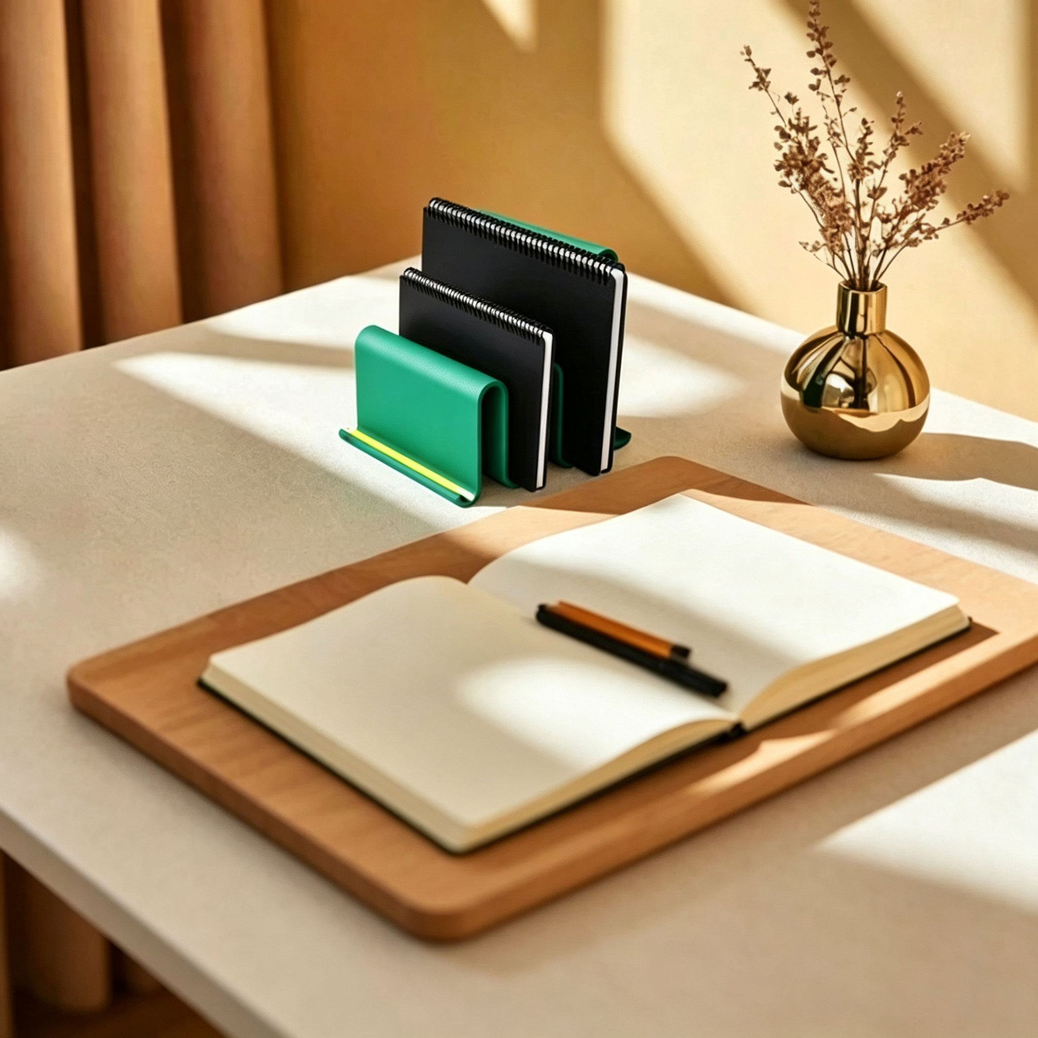 3D Printing Journal - 3D-geprinte gelaagde notitieboekhouder, minimalistische bureau-organizer voor
