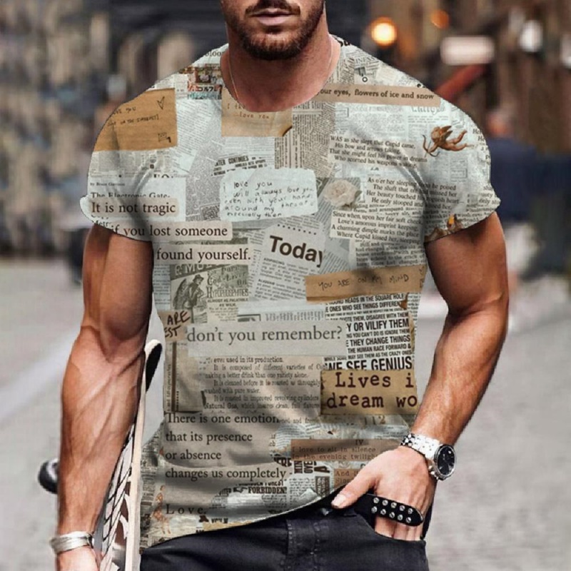 3D Printing Journal - Krant Tijdschriften Patroon T-shirt Voor Mannen